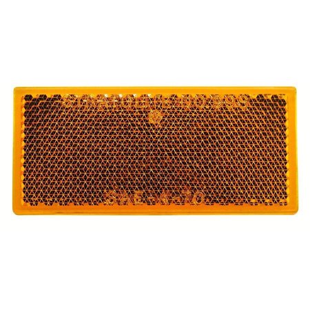 PETERSON MANUFACTURING Amber Lens 318 Length x 138 Width Rectangular Without Housing Adhesive Backing V483A
